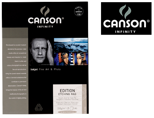 Papier CANSON INFINITY Arches® BFK Rives Blanc 310g A4 10 feuilles